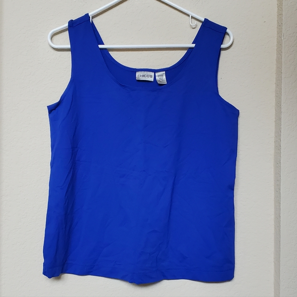 Chico's Cobalt Blue Scoop Neck Tank. Size Large (12)